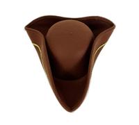 Yooghuge Sombrero de disfraz de pirata vintage, hilo de seda dorado, sombrero de disfraz de tricornio para adultos, para Halloween y cosplay, evento de disfraz, pirata