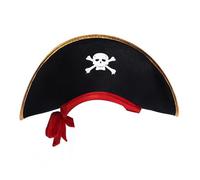 Yooghuge Sombrero de pirata para fiesta de cosplay, sombrero de tricornio, fiesta temática de Halloween, juego de rol, disfraz de pirata, accesorio de disfraz