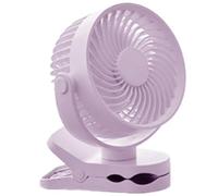 Yooghuge Ventilador de escritorio en miniatura con clip, funciona con pilas, silencioso, 4 velocidades, recargable por USB, para uso en casa, oficina y camping, portátil con clip