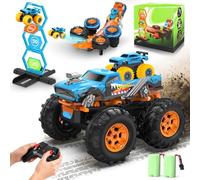 YOOHBERRYS 2 en 1 Monster Truck Teledirigido, 1:16 2WD Transforma Coche Teledirigido con Función de Lanzamiento, Marcha Vertical, 360° Rotación para Niños Niñas de 4 5 6 10 años