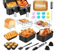 YOOHBERRYS Accesorios Freidora de Aire, Juego de 26 Piezas Molde Silicona Freidora de Aire, Air Fryer Accesorios para Philips, COSORI, Ninja, Foodi AF300EU AF400EU AF500EU