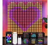 YOOHBERRYS Cortina de Luces, Cortina LED Inteligente Con Control Remoto/APP, USB, DIY Dinámico e Minutero, 400 LEDs Cortina Luminosa Luces Navidad Boda Exterior e Interior IP65 (2 x 2M)