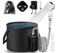 YOOHBERRYS Ducha Portatil, Ducha de Camping Portátil con Ducha Filtrable y Cubo de 20L y Pantalla Inteligente, Ducha Camper para Camping, Viajes, Jardín, Lavado de Coches