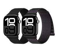 Yoohoo 2PCS Nylon Correa Loop Deportiva Compatible Con Correa Apple Watch 44mm 40mm 38mm 41mm 42mm 45mm 46mm 49mm Mujer Hombre, Sport Correas para iWatch Series 11 10 9 8 7 6 5 4 3 2 1 SE Ultra 3 2 1