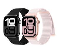 Yoohoo 2PCS Nylon Correa Loop Deportiva Compatible Con Correa Apple Watch 44mm 40mm 38mm 41mm 42mm 45mm 46mm 49mm Mujer Hombre, Sport Correas para iWatch Series 11 10 9 8 7 6 5 4 3 2 1 SE Ultra 3 2 1