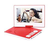 YOOHOO Reproductor de DVD portátil de 12.5 pulgadas con pantalla giratoria HD de 10.5 pulgadas y 270° con batería recargable, adaptador de CA compatible con todas las regiones, multiregión