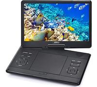 YOOHOO Reproductor de DVD portátil de 16,9 Pulgadas con Pantalla Grande giratoria de 14,1 Pulgadas, Reproductor de DVD portátil con batería Recargable, de móvil para niños,Negro