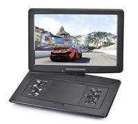 YOOHOO Reproductor de DVD portátil HD de 17.9 pulgadas con pantalla giratoria de 15.6 pulgadas, batería recargable, soporta multiregión