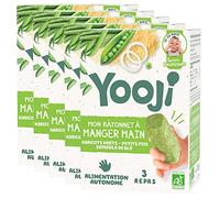 Yooji - Palitos de comer-mano frijol verde y sémola orgánica - 12 comidas para bebé DME a partir de 12 meses - Lote de 5 x 225 g