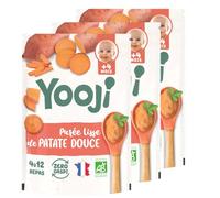 Yooji - Puré de patata dulce orgánico - 12 comidas para bebés a partir de 4 meses - Lote de 3 x 480 g