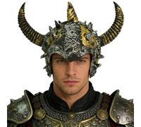 YOOJIA Casco Romano Armadura Cosplay Dorada Accesorio Traje Guerrero Disfraz Gladiador Carnaval Cuerno de Oro Talla única