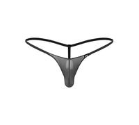 YOOJIA Hombre Sexy Micro Tangas de Hilo Transparente de Malla Calzoncillos G-String Thong Ropa Interior Erótica Talla Única Negro D M