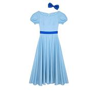 YOOJIA Mujer Disfraz de Princesa Wendy Vestido Princesa/Diadema Disfraces Fiesta Aventuras País de Nunca Jamás Vestido Azul Largo Azul S
