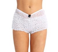 YOOJIA Mujer Slips de Encaje 5 Colores Ropa Interior Suave Bragas con Lazos Braguitas de Las Mujeres Cintura Media Blanco One_Size