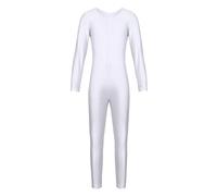 YOOJIA Niñas Maillot de Gimnasia Rítmica Artística Leotardo de Práctica Danza Ballet Yoga Body Mono Elástico Ropa Deportiva 5-12 Años Blanco 13-14 años