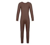 YOOJIA Niñas Maillot de Gimnasia Rítmica Artística Leotardo de Práctica Danza Ballet Yoga Body Mono Elástico Ropa Deportiva 5-12 Años Marrón 8-10 años