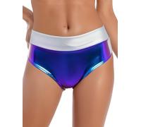 YOOJIA Pantalones Cortos Brillantes para Mujer Bragas De Látex Calzoncillos para Playa Fiesta Piscina Club Azul L