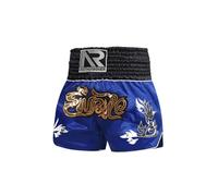 YOOJIA Pantalones Cortos De Muay Thai para Niños Pantalones Cintura Elástica Calzoncillos De Boxeo Pantalones para Kickboxing MMA B Azul 5-7 años