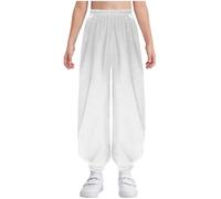 YOOJIA Pantalones Uniforme De Kung Fu para Niños Y Niñas Pantalones De Color Liso con Cintura Elástica Traje De Artes Marciales para Tai Chi Y Wing Chun Blanco 7-8 años