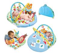 Yookidoo Play 'N' Nap Baby Activity Gym. Estera de juego infantil con manta plegable, almohada para la barriga y juguetes sensoriales para recién nacidos. Lavable a máquina, de 0 a 12 meses