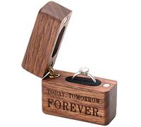 Yookin Estuche de madera para anillos, caja de exhibición portátil de compromiso, propuesta y ceremonia de boda (Today Tomorrow Forever)