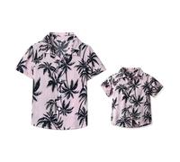Yoolhamy Camisa Hawaiana Hombre Corta Camisas de Verano Hawaianas de Vacaciones de Impreso Flores para Padre e Hijo Niño