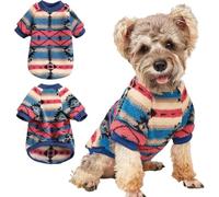 Yoolhamy Jersey de Forro Polar para Perros Pequeños, Suéter de Invierno Étnico Bohemio, Suave y Cálido, Ropa Térmica para Cachorros (Rosa, L)