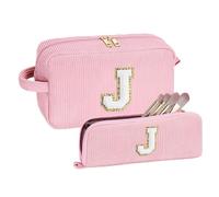 YOOLIFE 2 Stück Buchstaben Kosmetiktasche - Kosmetiktasche Kulturtasche Kulturbeutel Make up Tasche Buchstaben Schminktasche, Geburtstagsgeschenk Geschenke für Mädchen Teenager Frauen Mama Schwester