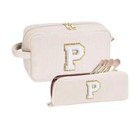 YOOLIFE 2 Stück Buchstaben Kosmetiktasche - Kosmetiktasche Kulturtasche Kulturbeutel Make up Tasche Buchstaben Schminktasche, Geburtstagsgeschenk Geschenke für Mädchen Teenager Frauen Mama Schwester