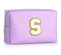 YOOLIFE Bolsa de cosméticos con letras, bolsa de maquillaje con letras, regalo de cumpleaños para mujeres, adolescentes, niñas, mamá, novia, hermana, morado, S