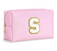 YOOLIFE Bolsa de cosméticos con letras, bolsa de maquillaje con letras, regalo de cumpleaños para mujeres, adolescentes, niñas, mamá, novia, hermana, Rosa., S