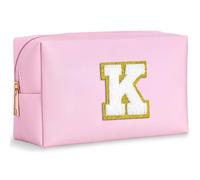 YOOLIFE Bolsa de cosméticos con letras, bolsa de maquillaje con letras, regalo de cumpleaños para mujeres, adolescentes, niñas, mamá, novia, hermana, Rosa., K