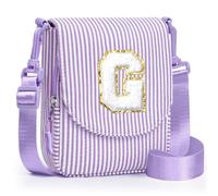 YOOLIFE Regalos de cumpleaños para niñas de 4, 5, 6, 7, 8, 9, 10, 11, 12, 13, 14, 15 años, bolsas cruzadas con inicial, bolsas para teléfonos móviles, bolsas personalizadas para hermanas, mujeres