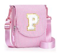 YOOLIFE Regalos de cumpleaños para niñas de 4, 5, 6, 7, 8, 9, 10, 11, 12, 13, 14, 15 años, bolsas cruzadas con inicial, bolsas para teléfonos móviles, bolsas personalizadas para hermanas, mujeres
