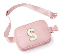 YOOLIFE Riñonera con letras para niños y niñas, regalo para niñas 3, 4, 5, 6, 7, 8, 9, 10, 11, 12 años, regalos personalizados para adolescentes, para mujeres, amigas, hermanas, mamá, Rosa., S