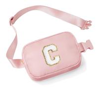 YOOLIFE Riñonera con letras para niños y niñas, regalo para niñas 3, 4, 5, 6, 7, 8, 9, 10, 11, 12 años, regalos personalizados para adolescentes, para mujeres, amigas, hermanas, mamá, Rosa., C