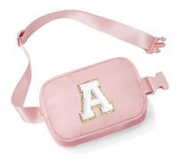 YOOLIFE Riñonera con letras para niños y niñas, regalo para niñas 3, 4, 5, 6, 7, 8, 9, 10, 11, 12 años, regalos personalizados para adolescentes, para mujeres, amigas, hermanas, mamá, Rosa., A