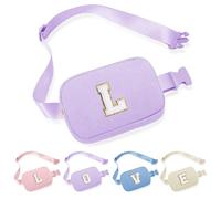 YOOLIFE Riñonera pequeña de pana con inicial, riñonera, regalos de cumpleaños para mujeres, adolescentes, niñas, regalos personalizados para mamá, hermana, hija, viajes, artículos esenciales para la