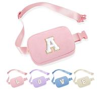 YOOLIFE Riñonera pequeña de pana con inicial, riñonera, regalos de cumpleaños para mujeres, adolescentes, niñas, regalos personalizados para mamá, hermana, hija, viajes, artículos esenciales para la