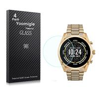 Yoomigle 4 Unidades Protector de Pantalla Compatible with Michael Kors Gen 6 Bradshaw Smartwatch Cristal Vidrio Templado 9H Dureza Sin Burbujas