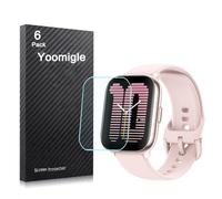 Yoomigle 6 Unidades Protector de Pantalla Compatible con Amazfit Active Smartwatch HD Claro Suave Protectors para Amazfit Active 1,75” Reloj Flexible Película de TPU No Vidrio