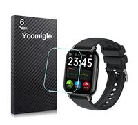 Yoomigle 6 Unidades Protector de Pantalla Compatible with Popglory P66 1.85" HD Claro Suave Protectors para P66 1.85 Pulgadas Smartwatch No Vidrio Alta Definicion