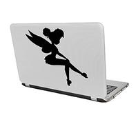 Yoonek Grapics Tinker Bell Decal Sticker for Light Switch, Car Window, Laptop and More # 933 (10" x 10", Black)