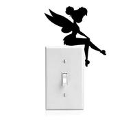 Yoonek Grapics Tinker Bell Decal Sticker for Light Switch, Car Window, Laptop and More # 933 (6" x 6", Black)