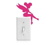 Yoonek Grapics Tinker Bell Decal Sticker for Light Switch, Car Window, Laptop and More # 933 (6" x 6", Pink)