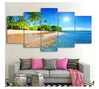 Yoonqun 5D Diamond Painting Playa del Mar Azul 5 piezas Kit de Pintura Diamante para Adulto,Redondo DIY Cristal Bordado de Punto de Cruz Art Craft para Hogar Pared Decor