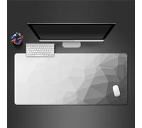 Yoonqun Alfombrilla de ratón para Juegos 1200x600x2mm,Blanco Geometría Grande Alfombrilla de ratón,Base de Goma Antideslizante,Alfombrilla de Teclado Lavable,Alfombrilla de Escritorio para Jugadores