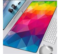 Yoonqun Alfombrilla de ratón para Juegos 700x400x3mm,Mousepad XXL,Alfombrilla de ratón Antideslizante e Impermeable con Bordes cosidos para Juegos, Oficina y hogar - Geometría Colorida