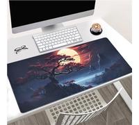 Yoonqun Alfombrilla de Ratón XXL 1200x600x2 mm Paisaje del árbol Lunar Grande Alfombrilla Ratón Gaming Mejora Precisión y La Velocidad Mousepad con Bordes Cosidos para Hogares y Oficinas
