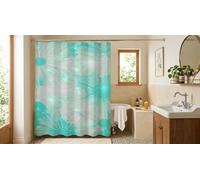 Yoonqun Flores abstractas Verdes Cortina de Ducha 120 x 180 cm,Antimoho de Tela Impermeable,Cortina para Bañera Antibacteriana Lavable con 8 Ganchos para Baño y Hoteles